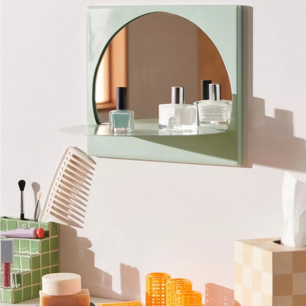 UO Home NWT Circle Wall Mirror Shelf